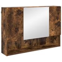 vidaXL Badkamer spiegelkast Gerookt eiken 80 x 17 x 55 cm Bewerkt hout,