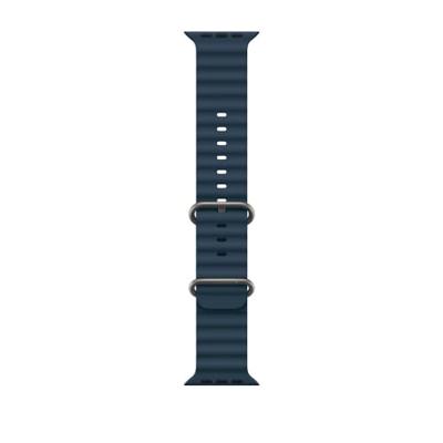 Apple Watch Band - Ocean Band - 49 mm - blauw - Eén maat voor de meeste polsen