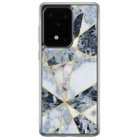 Samsung Galaxy S20 Ultra siliconen hoesje - Marmer blauw