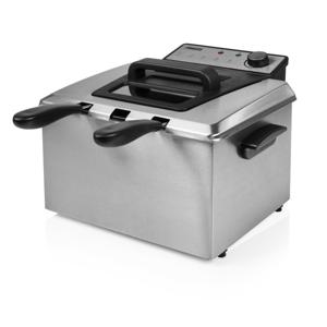 Princess 185000 Friteuse met koudezone 3270 W Zwart, Zilver (mat)