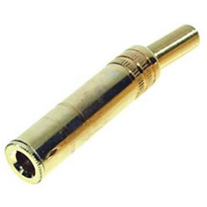 TRU COMPONENTS 1559777 Jackplug 6.35 mm Koppeling, recht Aantal polen: 3 Stereo Goud 1 stuk(s)