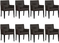 Set van 8 Donkerbruine leren landelijke eetkamerstoelen Look - Hermes Leer Caffe (donkerbruin leer) - thumbnail