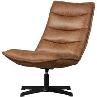 WOOOD Nika Draaifauteuil - Leerlook - Cognac - 92x65x92