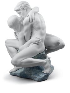 Lladró sculpture Passionate Kiss Couple - Blanc