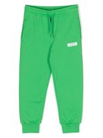 MSGM Kids pantalon de jogging en coton à logo imprimé - Vert