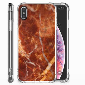 Apple iPhone X | Xs Anti-Shock Hoesje Marmer Bruin