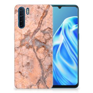 OPPO A91 TPU Siliconen Hoesje Marmer Oranje