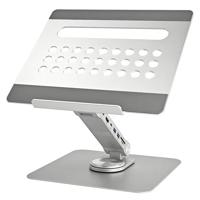 Ewent Laptopstandaard van aluminiumlegering, pc-houder, dockingstation 7-in-1 met USB-C-kabel, ergonomische laptopverhoging, in hoogte verstelbaar met 360° rotatie, antislip basis
