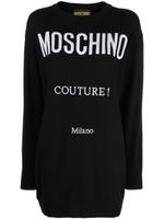 Moschino robe courte Couture en maille - Noir