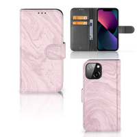 iPhone 13 Mini Bookcase Marble Pink - Origineel Cadeau Vriendin - thumbnail