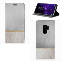 Samsung Galaxy S9 Plus Book Wallet Case Wood Concrete