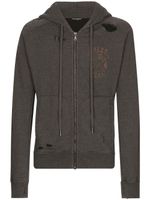 Dolce & Gabbana hoodie zippé à logo imprimé - Gris