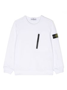 Stone Island Junior sweat en coton à patch Compass - Blanc