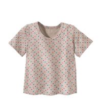 Gestippeld T-shirt van bio-katoen, taupe Maat: 98/104