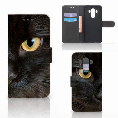 Huawei Mate 10 Pro Telefoonhoesje met Pasjes Zwarte Kat