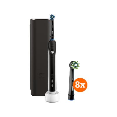 Oral-B PRO 2 2500 Zwart  + Cross Action opzetborstels (8 stuks)