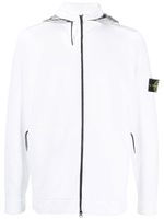 Stone Island hoodie zippé à motif Compass - Blanc