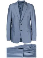 Prada costume en laine à veste à simple boutonnage - Bleu