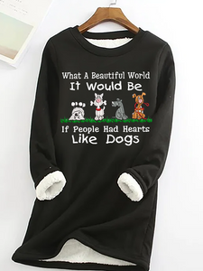 Women's Love Dogs Fleece Casual Sweatshirt