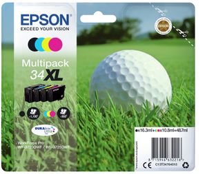 Epson Inktcartridge T3476, 34XL Origineel Combipack Zwart, Cyaan, Magenta, Geel C13T34764010