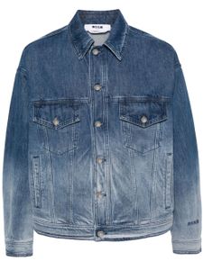 MSGM veste en jean à effet dégradé - Bleu