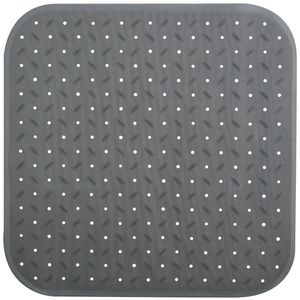 MSV Douche/bad anti-slip mat badkamer - rubber - grijs - 54 x 54 cm