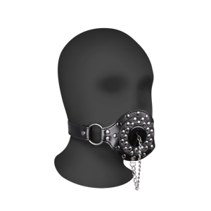 Ouch! by Shots Open Mouth Gag with Plug Stopper - Black