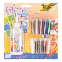 Glitterpoeder gekleurd 8 gram met lijm   -