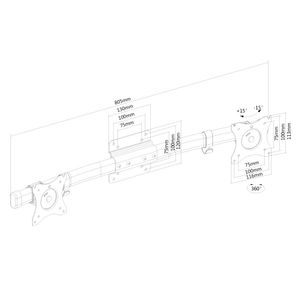 Neomounts FPMA-CB100BLACK Monitoradapter Crossbar Zwart