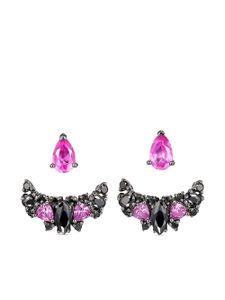 Anabela Chan boucles d'oreilles Twinkle en rhodium - Noir