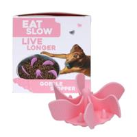 Eat Slow Live Longer Gobble Stopper - Anti-shake - Voederautomaat - Langzame Feeder - Voor honden en katten - 11 cm - Roze