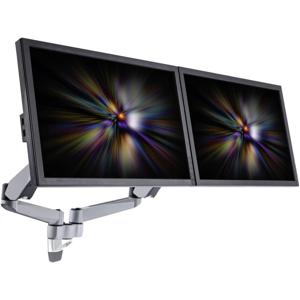 SpeaKa Professional SP-1624884 Superflex Monitor-wandbeugel 2-voudig 25,4 cm (10) - 68,6 cm (27) Zilver-zwart In hoogte verstelbaar, Kantelbaar, Zwenkbaar,