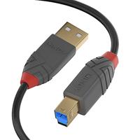 LINDY 36742 2 m USB 3.0 type A naar B kabel, antraciet