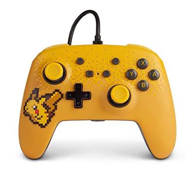 KEEPXYZ Pokemon Verbeterde bekabelde controller voor Nintendo Switch, Pixel Pikachu, gamepad, bedrade videogame-controller, Nintendo Switch