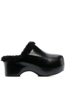 Jil Sander mules à doublure lainée - Noir