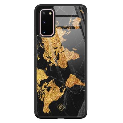 Samsung Galaxy S20 glazen hardcase - Wereldkaart Samsung Galaxy S20 glazen hardcase - Wereldkaart