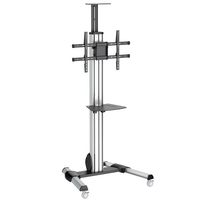 StarTech.com STNDMTV70 70 Portable flat panel floor stand Zwart, Roestvrijstaal flat panel vloer st - thumbnail