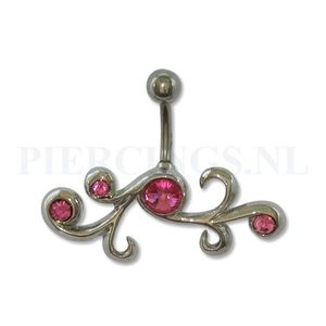 Navelpiercing tribal roze