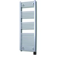 Elektrische Design Radiator Sanicare Plug & Play 172x60 cm Zilvergrijs 730 Watt Met Zwarte Thermostaat En Bluetooth Links