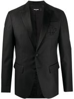 DSQUARED2 blazer à logo brodé - Noir