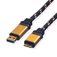 ROLINE GOLD USB 3.2 Gen 1 kabel, USB A - Micro B, ST/ST, 2 m
