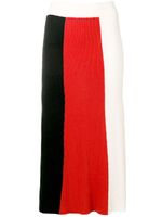 Cashmere In Love jupe mi-longue colour block - Noir