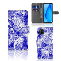 Telefoonhoesje met Naam Huawei P40 Lite Angel Skull Blauw