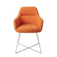 Jesper Home Eetkamerstoel 'Kinko' Cross steel, kleur Tangerine