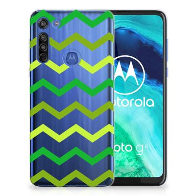Motorola Moto G8 TPU bumper Zigzag Groen Motorola Moto G8 TPU bumper Zigzag Groen