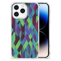 iPhone 14 Pro Shockproof Case Abstract Green Blue