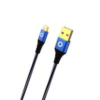 Oehlbach USB Plus Micro - USB-kabel voor Android - USB Type A 2.0 naar MicroB - PVC-mantel - OFC, blauw/zwart - 1m