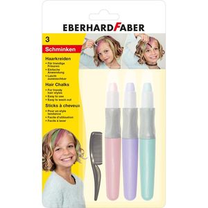 Eberhard Faber EF-579202 Haarkrijt 3 Stuks Roze, Paars, Turquoise