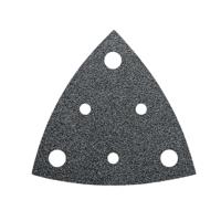 FEIN schuurpapier korrel 150, randlengte 80 mm, VE 50 st., voor het universele gebruik op bijna alle materialen. Geperforeerd, klitsnelbevestiging