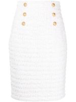 Balmain jupe crayon à taille haute - Blanc